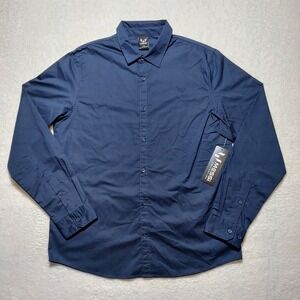 Messi Collection Button Up Shirt Men's Large Dress Blue Long Sleeve MMS0416USJ